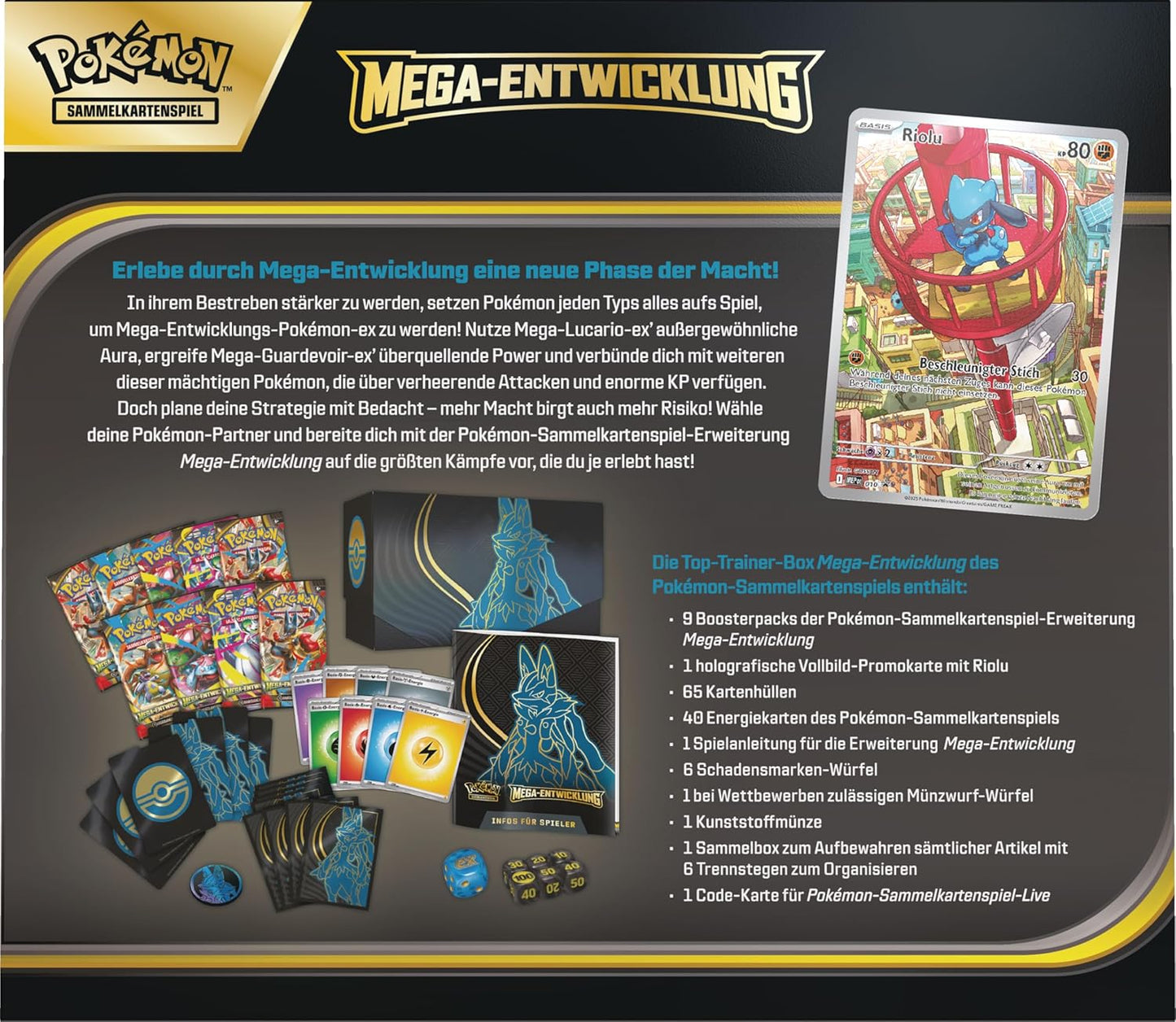Pokémon TCG - Mega Entwicklung - Top Trainer Box (TTB) - Lucario / Deutsch