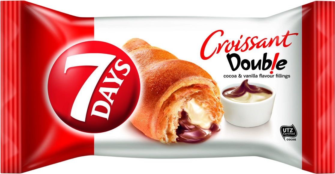 7 DAYS Double Croissant mit Kakao-Vanille-Füllung - 60g