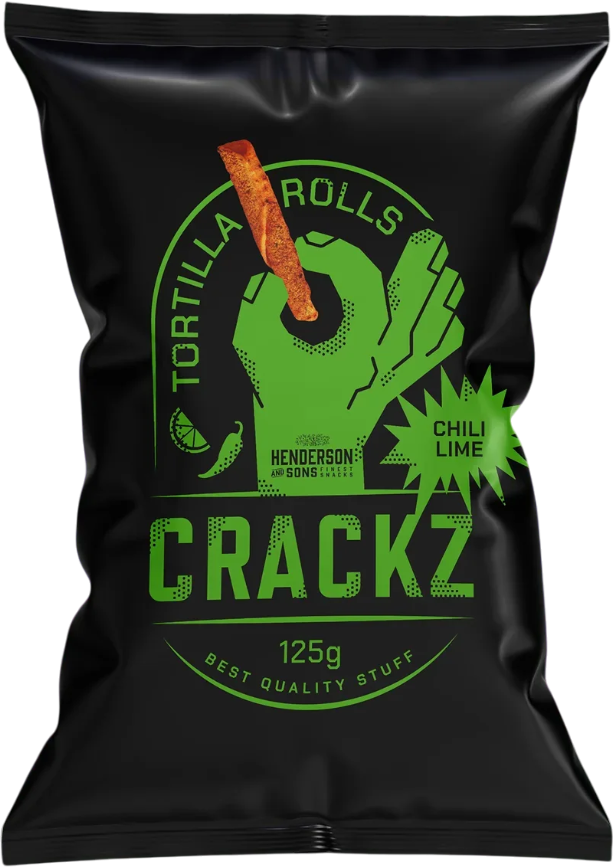 Crackz Tortilla Rolls Chili Lime - 125g