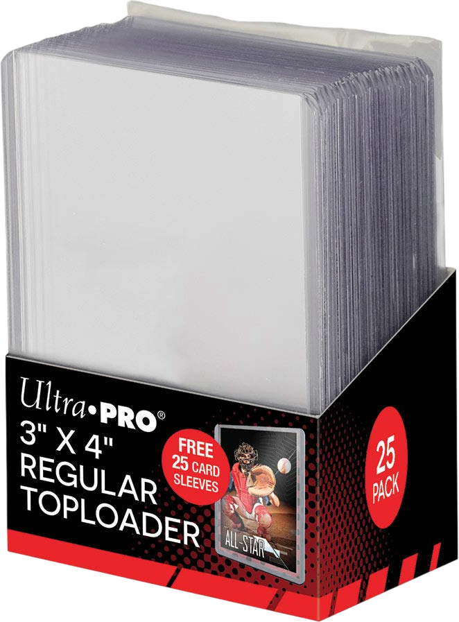 Ultra Pro: 3"x4" Regular Toploader + Free Soft Sleeves - (25er Pack)