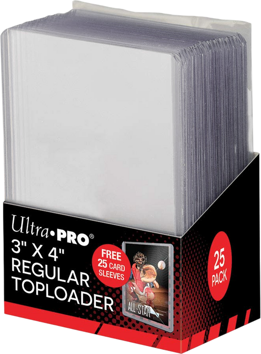 Ultra Pro: 3"x4" Regular Toploader + Free Soft Sleeves - (25er Pack)