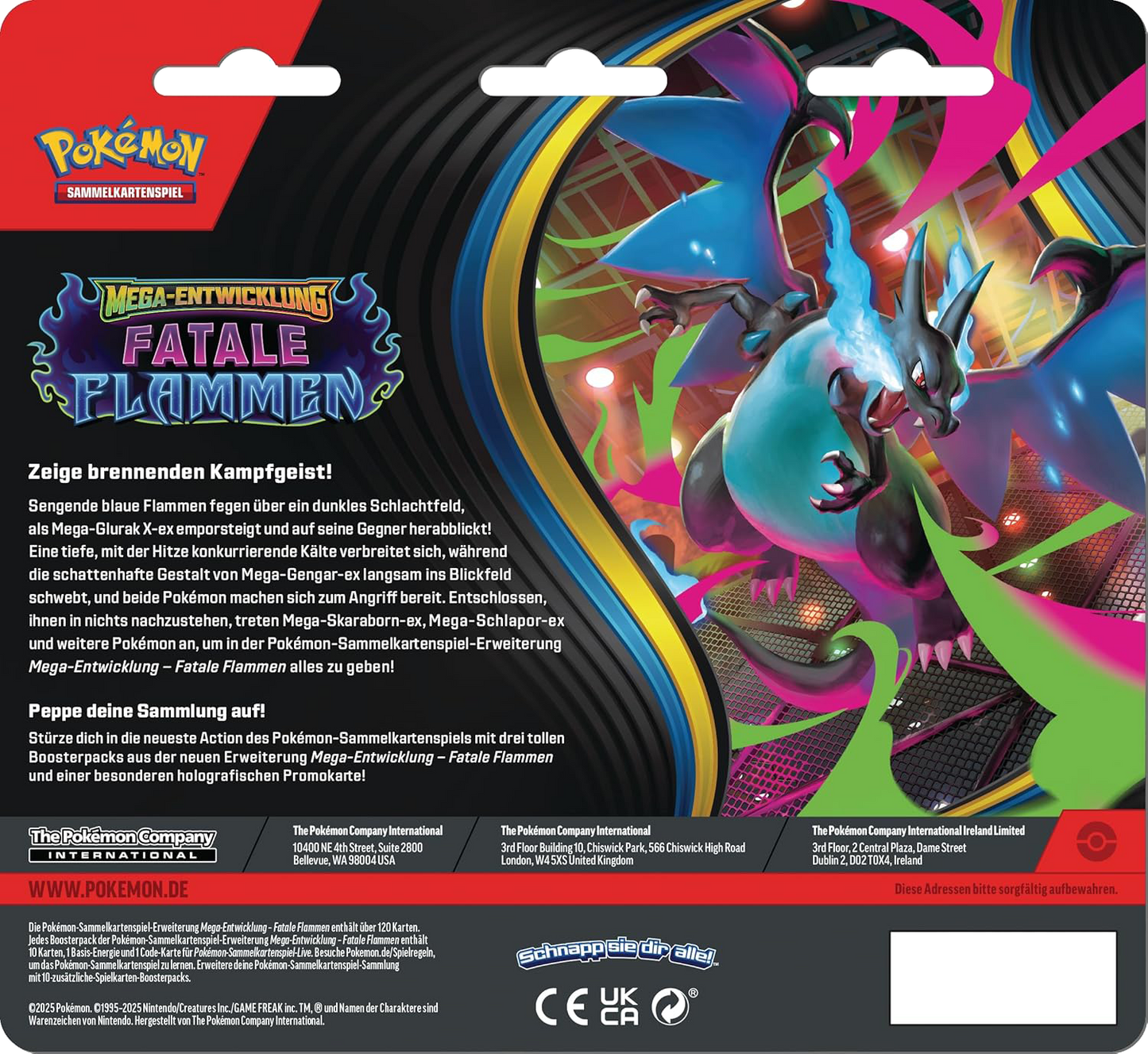Pokémon TCG - Fatale Flammen - Blister (3) / Sniebel / Deutsch