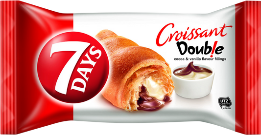 7 DAYS Double Croissant mit Kakao-Vanille-Füllung - 60g