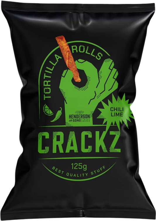 Crackz Tortilla Rolls Chili Lime - 125g